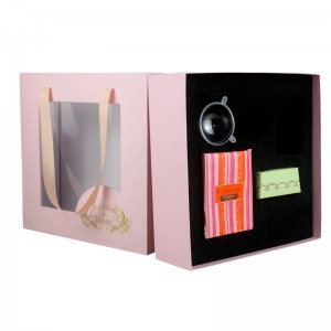 Elegance Tote Box Afișează un set complet de mâncare de ceai cadou cu cutie de mână